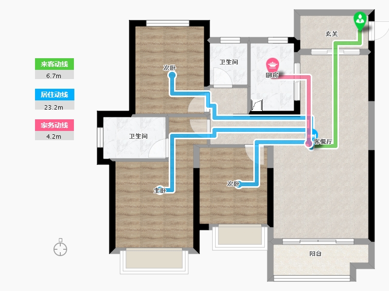 江西省-南昌市-红星中奥广场-87.97-户型库-动静线