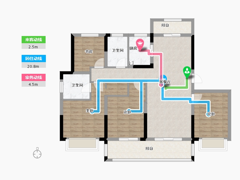 浙江省-宁波市-滕上花开-108.02-户型库-动静线