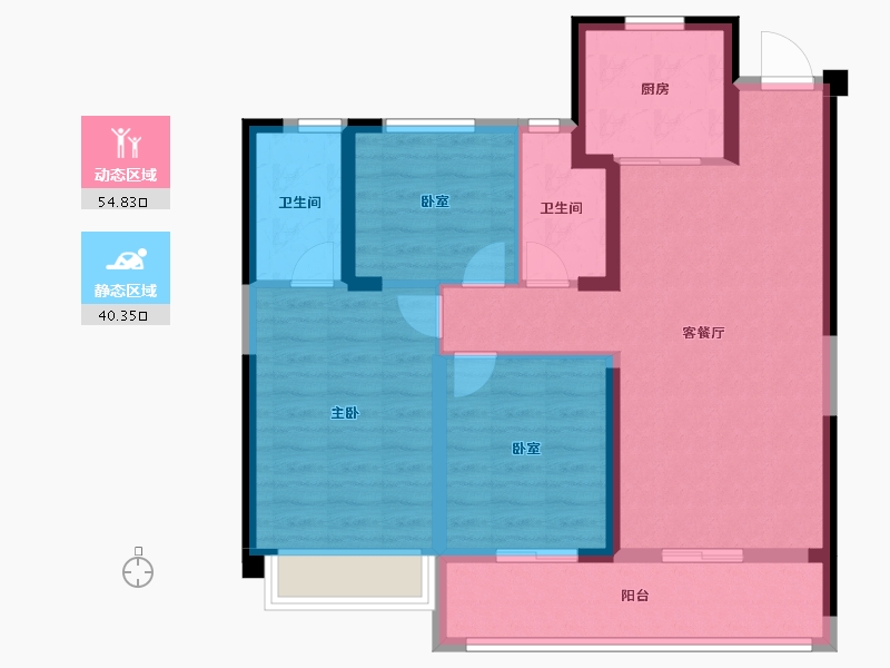 浙江省-温州市-星创晶晖园-84.80-户型库-动静分区