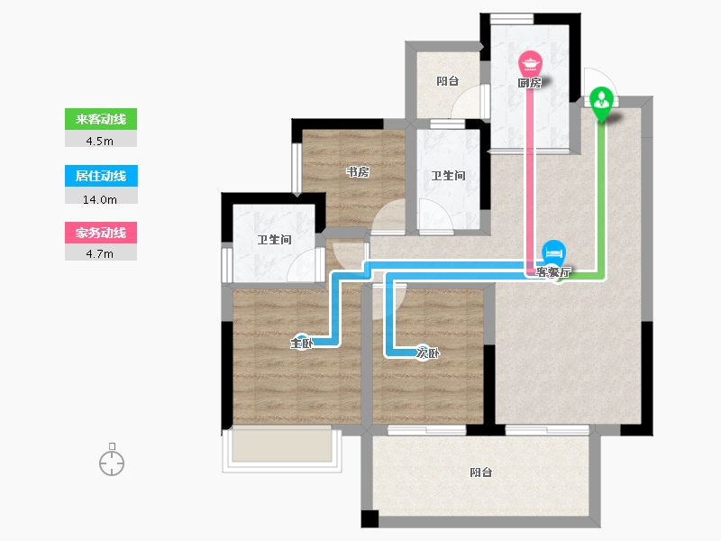 广西壮族自治区-南宁市-交投地产阳光100阿尔勒-74.27-户型库-动静线