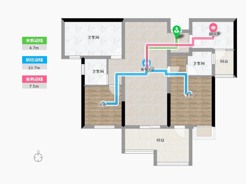 湖南省-长沙市-保利城-90.40-户型库-动静线