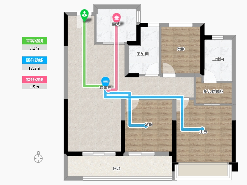 浙江省-温州市-德信新希望江屿云庄-87.92-户型库-动静线