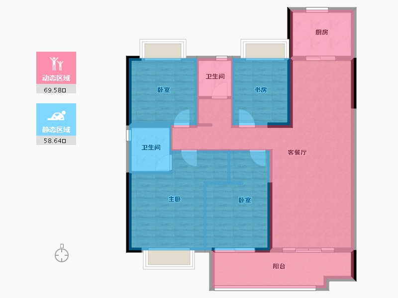 湖南省-长沙市-澳海望洲府-115.76-户型库-动静分区