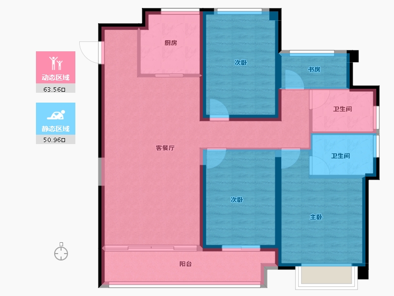 浙江省-温州市-高力铂金湾-102.84-户型库-动静分区