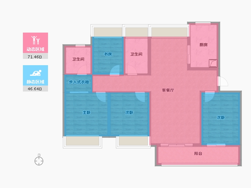 上海-上海市-金海壹品-104.81-户型库-动静分区