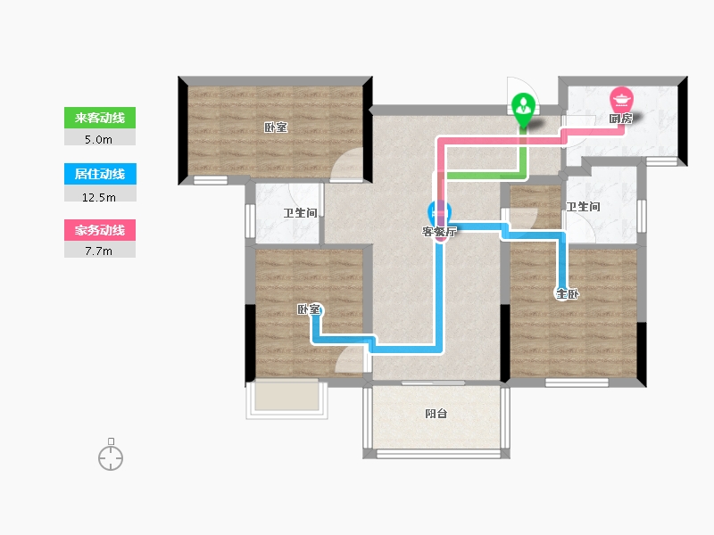 湖南省-长沙市-保利城-82.40-户型库-动静线