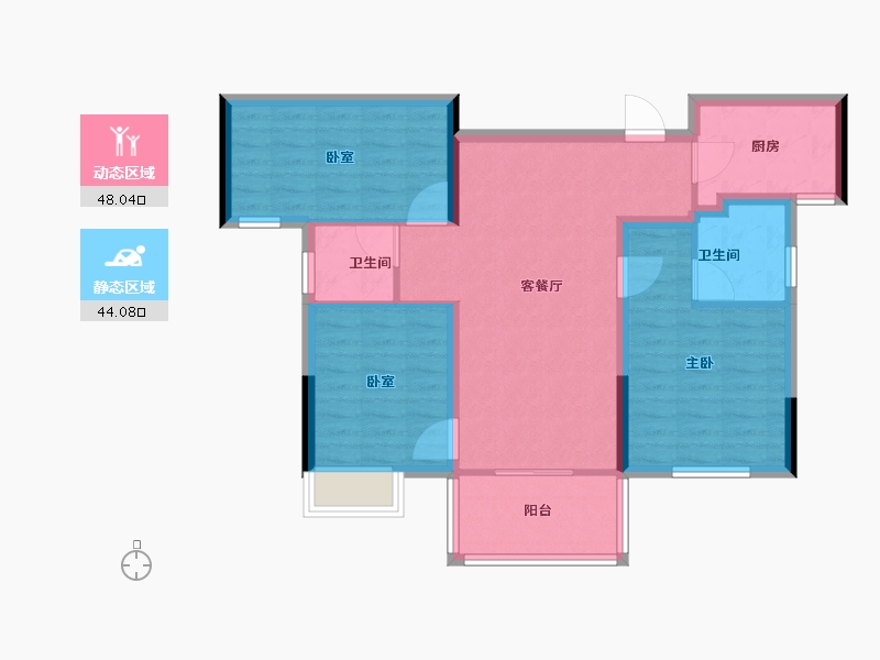 湖南省-长沙市-保利城-82.40-户型库-动静分区