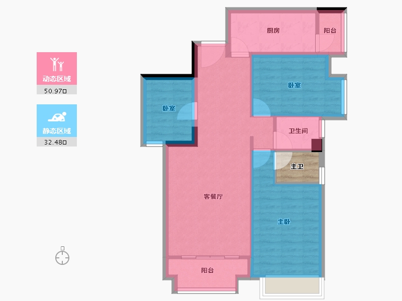 广东省-佛山市-富佳和院-77.27-户型库-动静分区