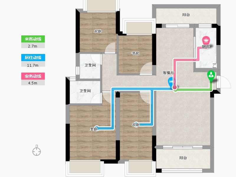 湖南省-长沙市-中交建发·松雅院-76.62-户型库-动静线