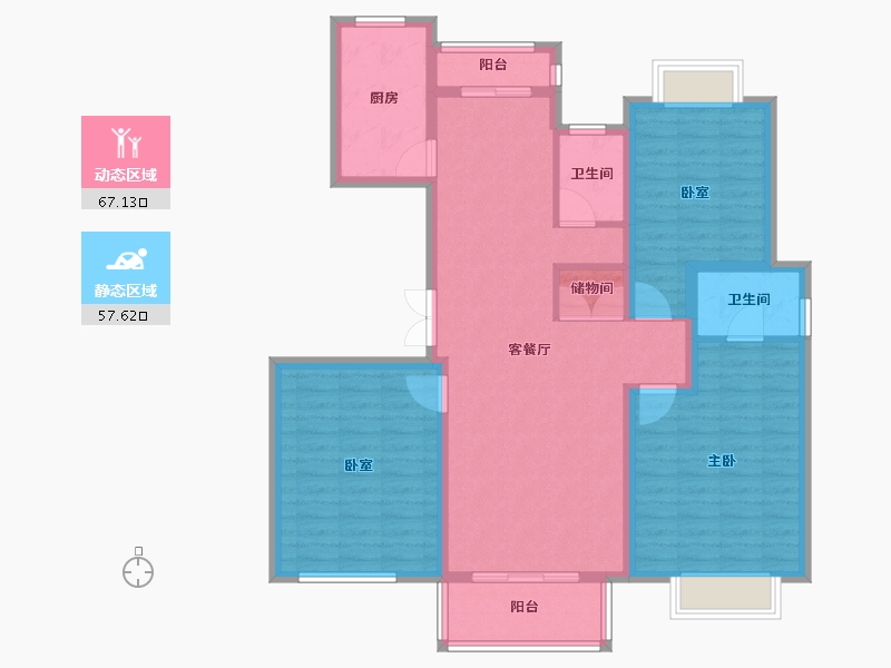 上海-上海市-正阳铂璟湾-112.00-户型库-动静分区