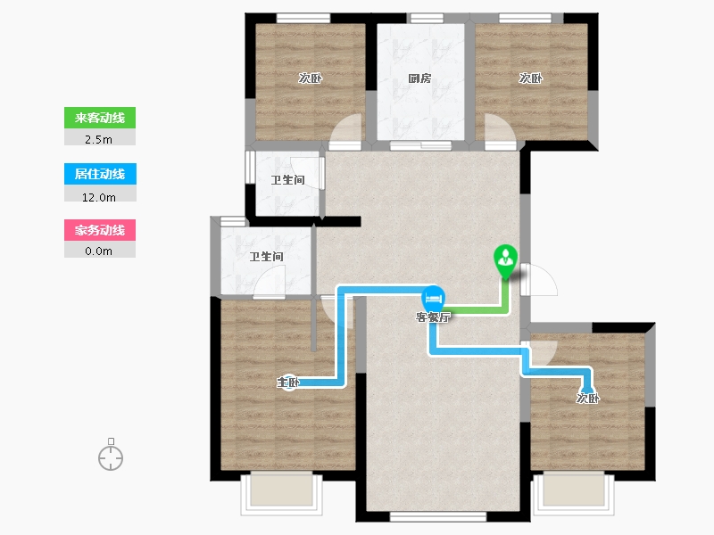 天津-天津市-雅居乐滨河雅郡-89.37-户型库-动静线