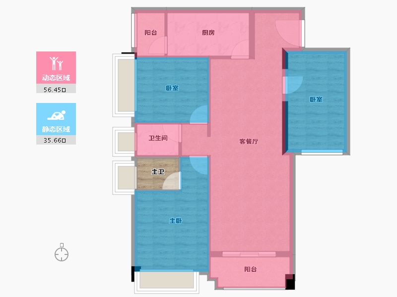 广东省-佛山市-富佳和院-86.07-户型库-动静分区