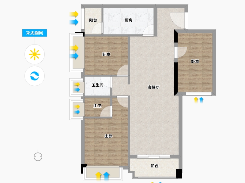 广东省-佛山市-富佳和院-86.07-户型库-采光通风