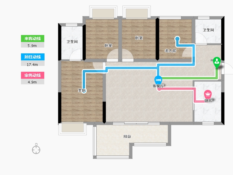 湖南省-长沙市-保利城-112.01-户型库-动静线