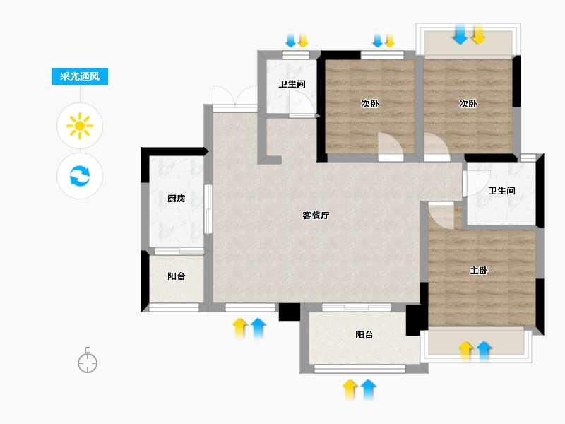 四川省-资阳市-西庭御景-112.00-户型库-采光通风