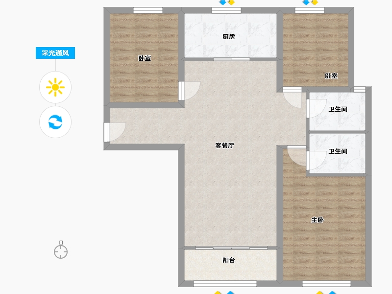 甘肃省-兰州市-中海铂悦府-97.43-户型库-采光通风