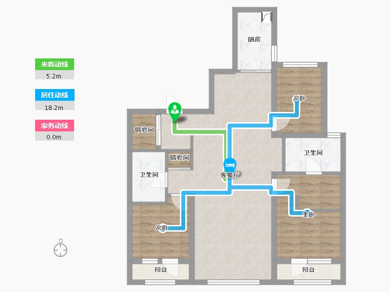 辽宁省-沈阳市-华润置地润樾府-90.44-户型库-动静线