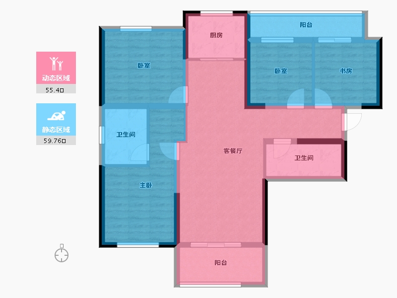 湖南省-长沙市-澳海望洲府-102.24-户型库-动静分区