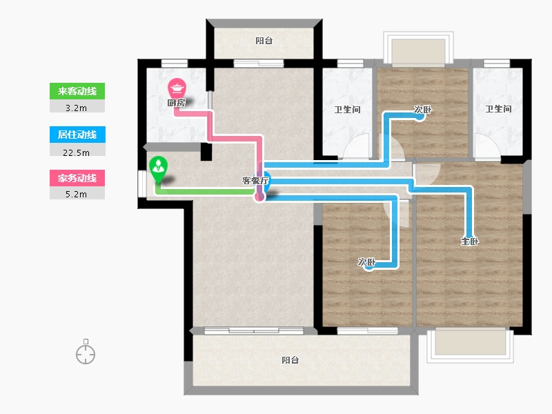 湖南省-长沙市-宁乡紫云府-93.91-户型库-动静线