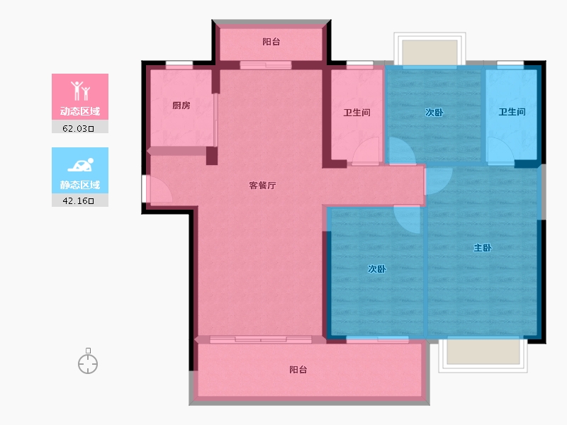 湖南省-长沙市-宁乡紫云府-93.91-户型库-动静分区