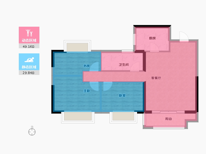 湖南省-长沙市-星都汇-70.68-户型库-动静分区