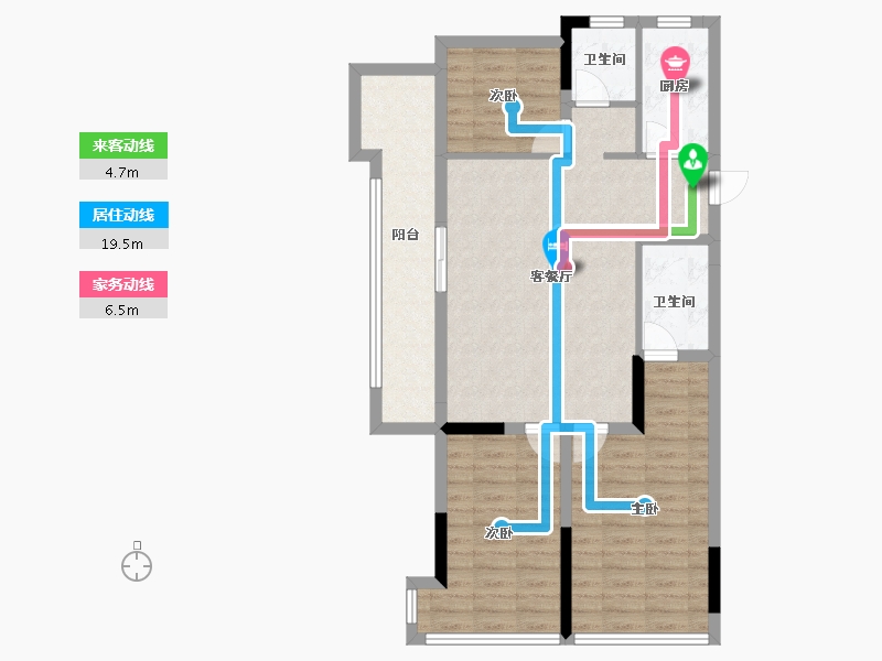 湖北省-武汉市-阳逻万达广场御江-87.20-户型库-动静线