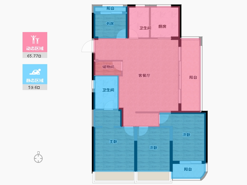 浙江省-温州市-乐虹湾-112.94-户型库-动静分区