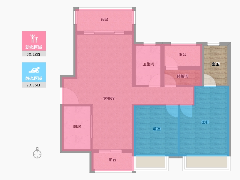 广东省-佛山市-中骏雍景台-78.40-户型库-动静分区