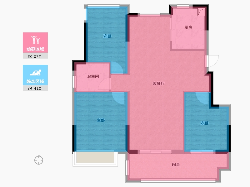 安徽省-合肥市-华盛和睦府-85.22-户型库-动静分区