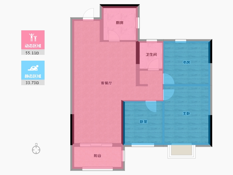 湖南省-长沙市-恒泰芙蓉悦府-80.23-户型库-动静分区