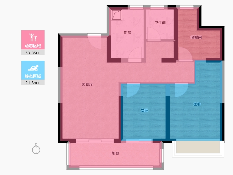 上海-上海市-金海壹品-66.40-户型库-动静分区