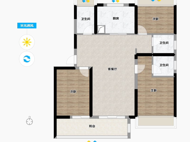 上海-上海市-金海壹品-89.61-户型库-采光通风