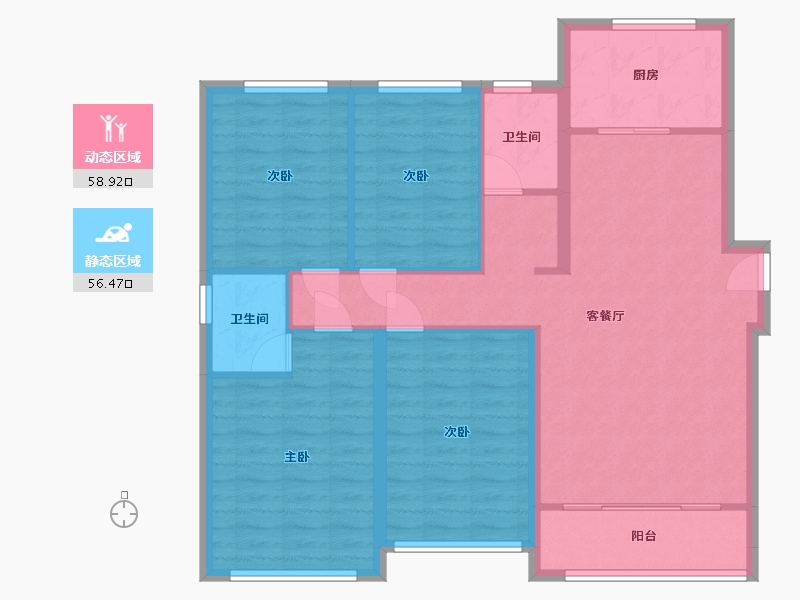 山东省-菏泽市-佳信学府-110.00-户型库-动静分区