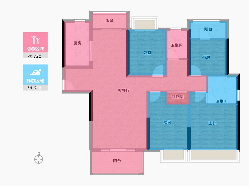 湖南省-长沙市-华润翡翠府-112.00-户型库-动静分区