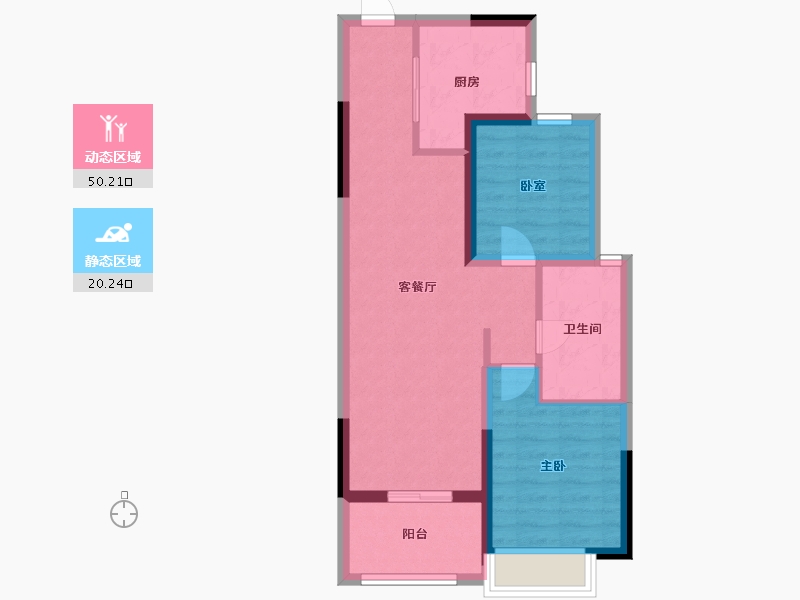 湖北省-武汉市-武汉恒大时代新城-62.40-户型库-动静分区