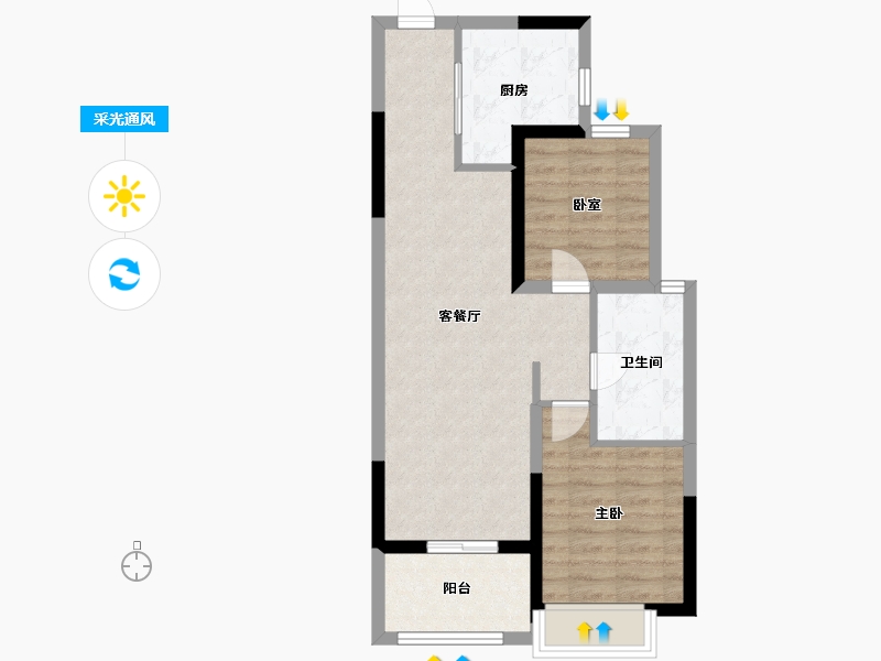 湖北省-武汉市-武汉恒大时代新城-62.40-户型库-采光通风