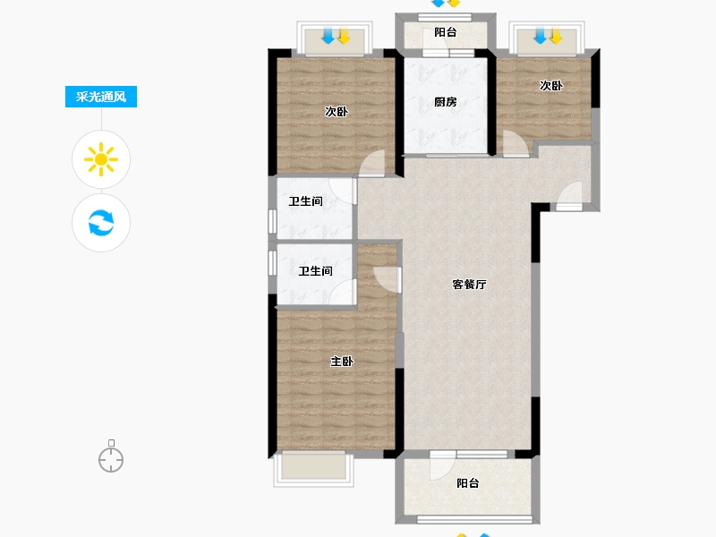 湖北省-武汉市-奥山首府-102.05-户型库-采光通风