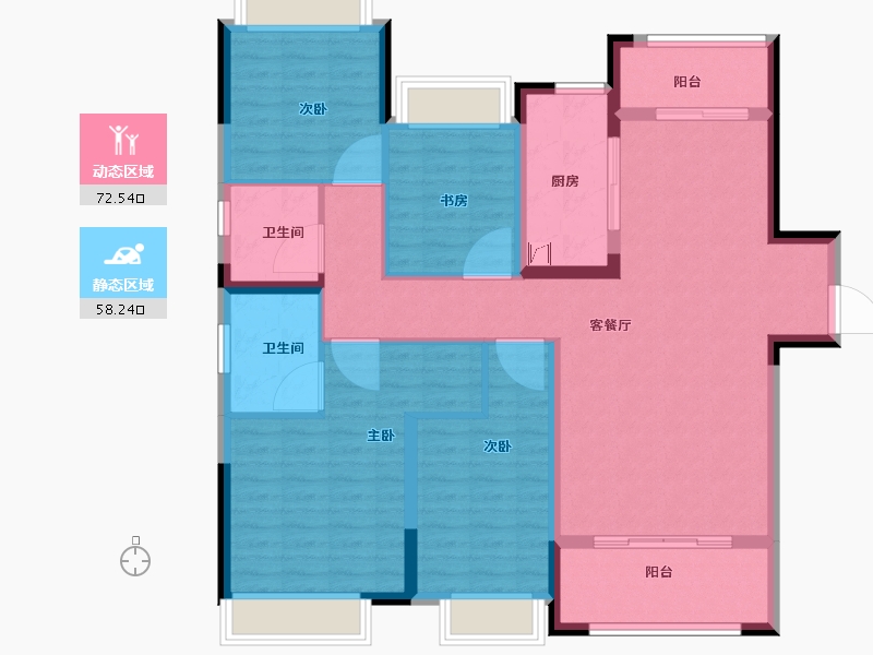 湖南省-长沙市-中交建发·松雅院-117.60-户型库-动静分区