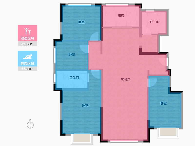 天津-天津市-绿城桃李春风-108.80-户型库-动静分区