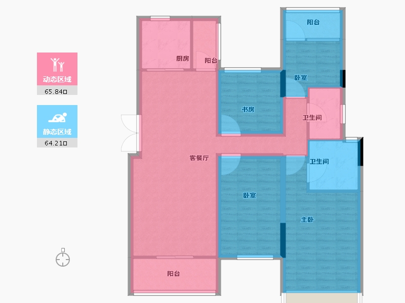 湖南省-长沙市-保利城-116.81-户型库-动静分区