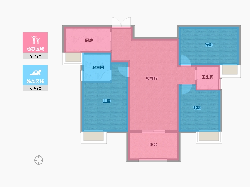 湖北省-武汉市-武汉城建电建汤湖观筑-91.21-户型库-动静分区