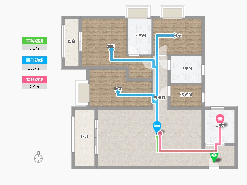 贵州省-黔西南布依族苗族自治州-河塘郡园-120.00-户型库-动静线