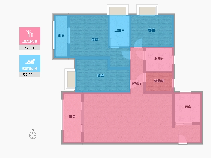 贵州省-黔西南布依族苗族自治州-河塘郡园-120.00-户型库-动静分区