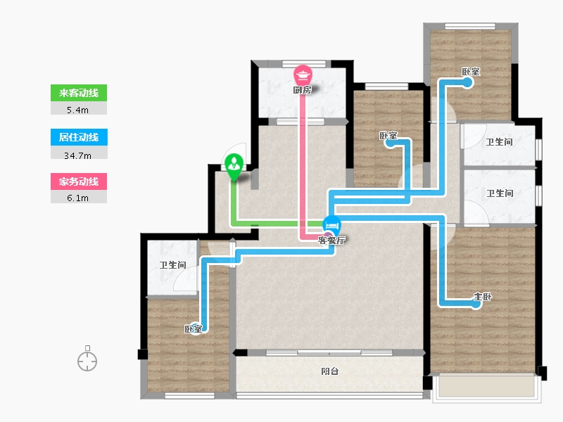 浙江省-温州市-德信新希望江屿云庄-132.00-户型库-动静线