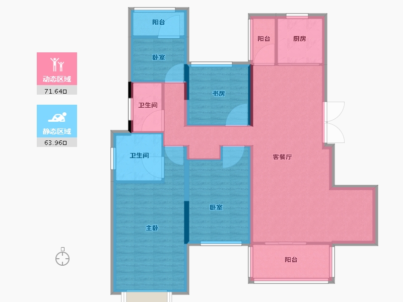 湖南省-长沙市-保利城-122.53-户型库-动静分区