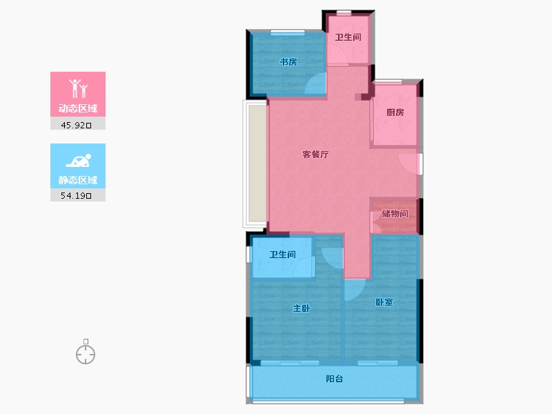 浙江省-温州市-璀璨·天瑞锦园-90.40-户型库-动静分区