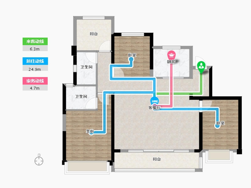 浙江省-温州市-德信新希望江屿云庄-114.40-户型库-动静线