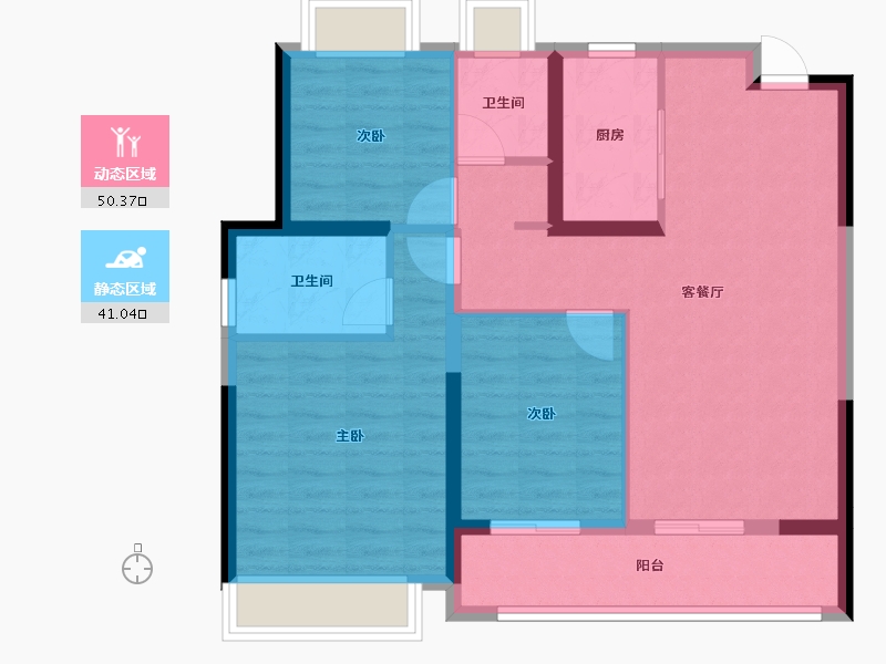 湖北省-武汉市-保利星河九洲-81.69-户型库-动静分区