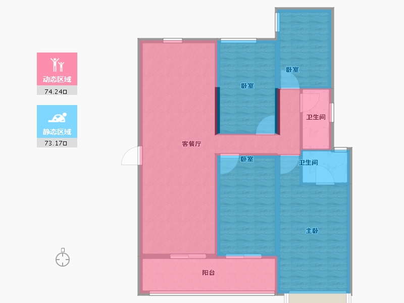 湖南省-长沙市-保利城-133.61-户型库-动静分区