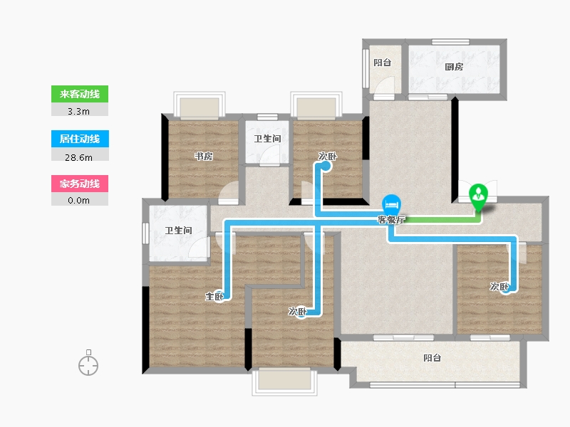 湖南省-长沙市-华润翡翠府-132.01-户型库-动静线